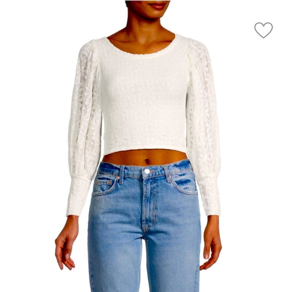 Free People Tops - Free People Jasmine‎ Floral Lace White Boho Puff Sleeve, Open Back,size Medium